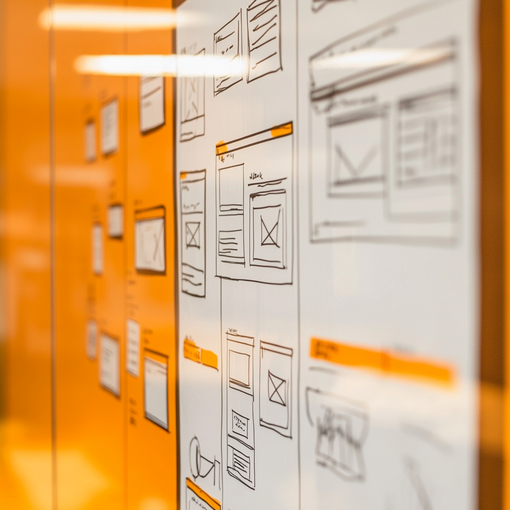 close-up-photo-of-modern-whiteboard-in-orange-office